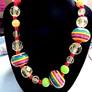 Claires Vintage Lucite Beaded Necklace